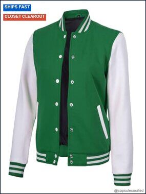Women's Baseball Letterman Varsity Jacket Fleece Bomber